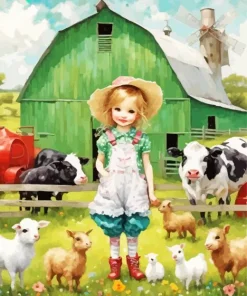 Green Barn Art Diamond Painting