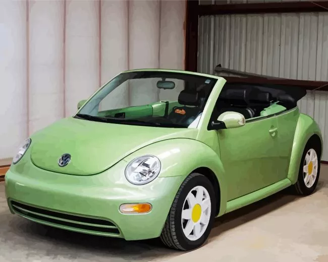 green bug car Diamond By Numbers Green Bug Car Diamond Painting