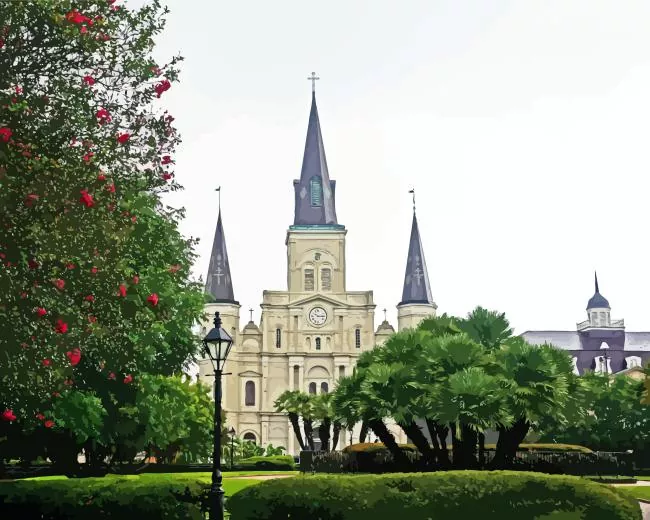 jackson square Louisiana Diamond With Numbers Jackson Square Louisiana Diamond Painting