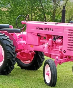 John Deere Pink Tractor Diamond Painting
