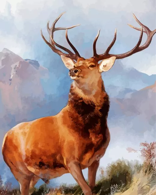 landseer the monarch of the glen Diamond With Numbers Landseer The Monarch Of The Glen Diamond Painting