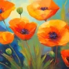 Orange Poppies Diamond Painting