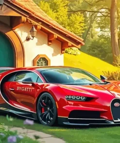 Red Bugatti Diamond Painting
