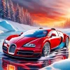 Red Bugatti Veyron Diamond Painting