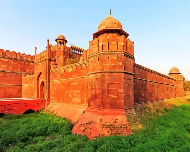 red fort india Diamond With Numbers Red Fort India Diamond Painting