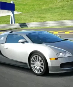 Silver Bugatti Veyron Diamond Painting