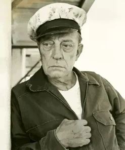Black And White Old Buster Keaton Diamond Painting