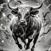 Black And White Bull Diamond Painting