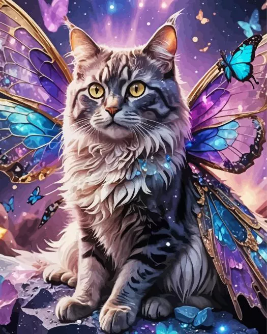 Butterfly Cat Diamond By Numbers Butterfly Cat Diamond Painting