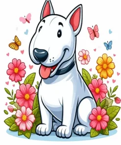 Cute Bull Terrier Diamond Painting