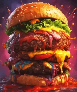 Delicious Burger Diamond Painting