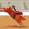 Illustration Bull Rider Art Diamond Painting