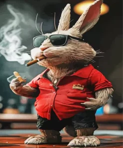 Stylish Bunny Smoking Diamond Painting