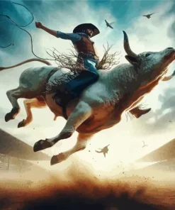 Bull Rider Art Diamond Painting