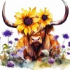 Bull With Flower Crown Diamond Painting