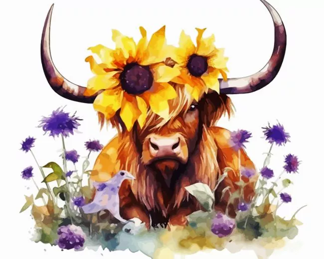 bull with flower crown Diamond Dotz Bull With Flower Crown Diamond Painting