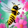 Bumble Bee On Pink Flowers Diamond Painting