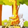Bunny And Giraffe On Motorcycle Diamond Painting