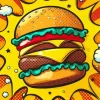 Burger Pop Art Diamond Painting