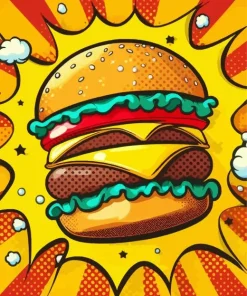 Burger Pop Art Diamond Painting