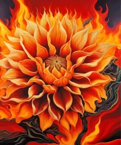 Burning Flower Diamond Painting