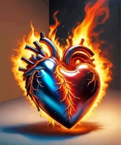 Burning Heart Diamond Painting