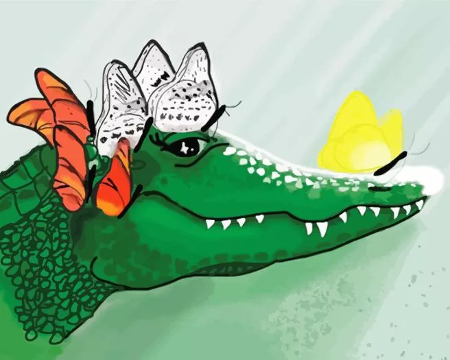 butterflies on alligator art Diamond Paintings Butterflies On Alligator Art Diamond Painting