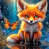 Butterfly And Baby Fox Diamond Painting