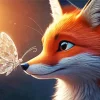 Butterfly And Fox Diamond Painting