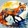 Fox In Moonlight Diamond Painting