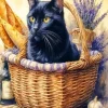 French Lavender And Cat Diamond Painting