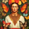 Frida Kahlo With Butterflies Art Diamond Painting