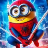Funny Minion Spiderman Diamond Painting