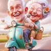 Funny Old Couple Having Fun Diamond Painting