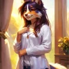 Furry Female Dog Diamond Painting