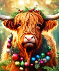 Furry Highland Cow Diamond Painting