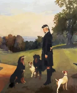 With Dogs At Osborne Burton Barber Diamond Painting