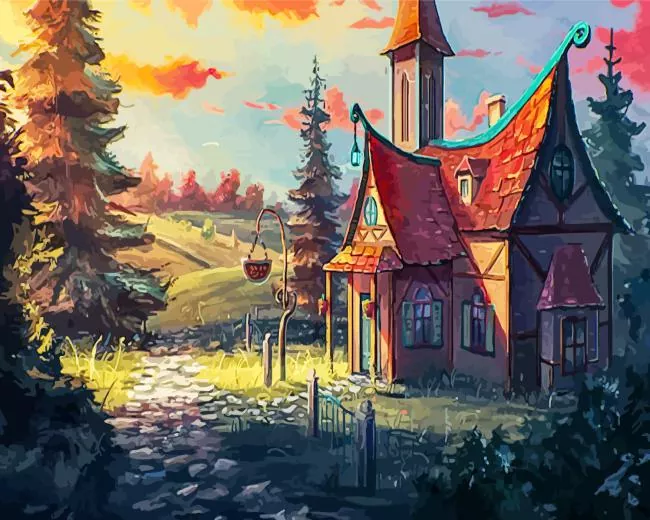 Fantasy Cabin Diamond By Numbers Fantasy Cabin Diamond Painting