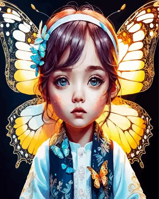 Little butterfly girl Diamond Paintings Little Butterfly Girl Diamond Painting