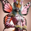 Pink Butterfly Tiger Diamond Painting