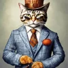 Aesthetic Gentleman Cat Art Diamond Painting