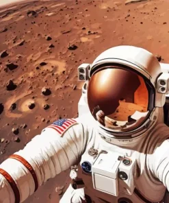 Astronaut On Mars Diamond Painting