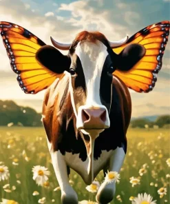Butterfly Cow Diamond Painting