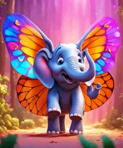Butterfly Elephant Diamond Painting