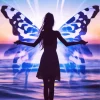 Butterfly Girl Silhouette Diamond Painting
