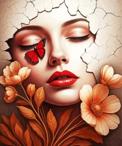 Butterfly On Cheek Diamond Painting