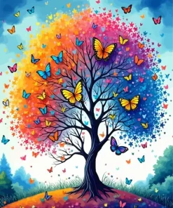 Butterfly Tree Art Diamond Painting