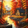 Cabin In Fall Diamond Painting