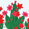 Cactus Red Flowers Diamond Painting