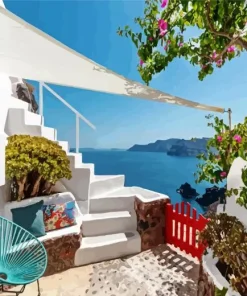 Caldera House Santorini Oia Diamond Painting